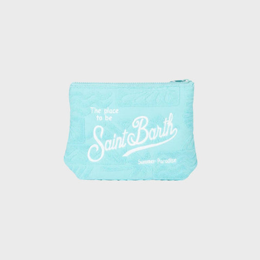 Pochette Aline Saint Barth MC2 in spugna verde acqua