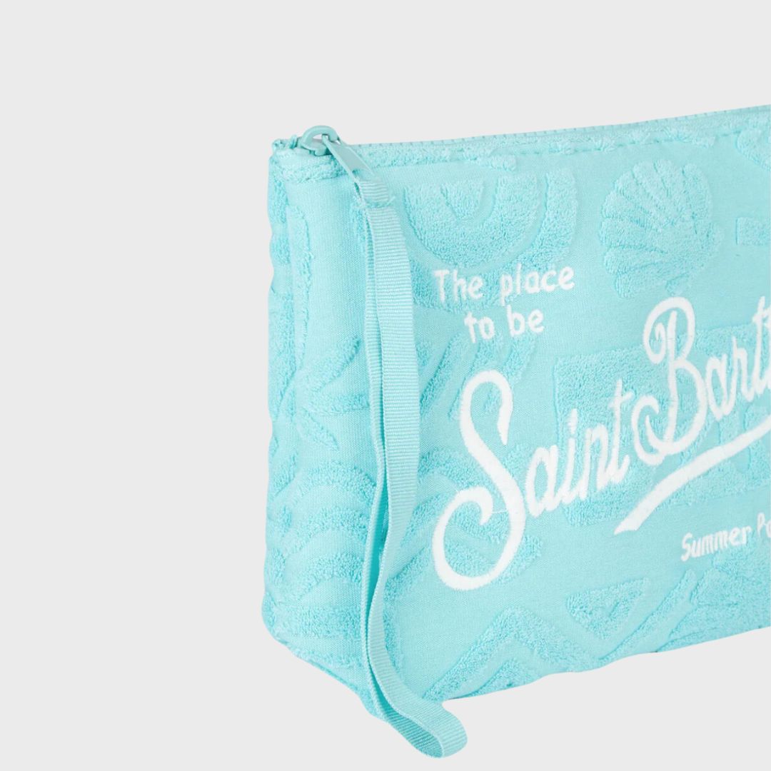 Pochette Aline Saint Barth MC2 in spugna verde acqua