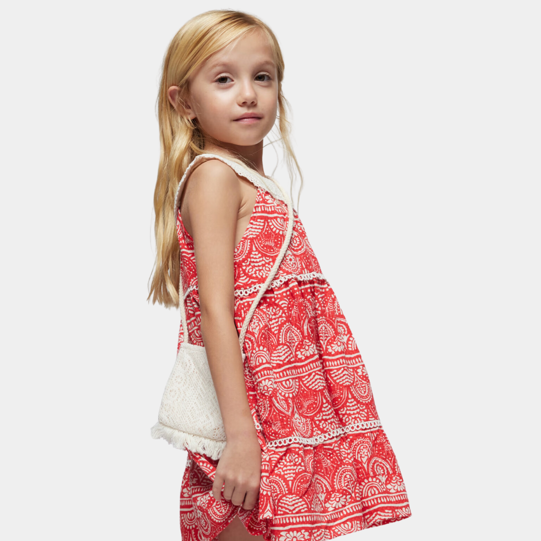 Vestito con borsa guipure bambina Mayoral