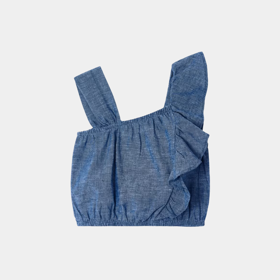 Blusa volant lino bambina Mayoral